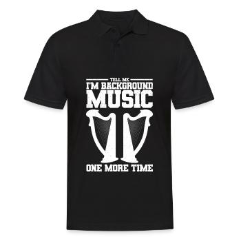 Harfe Musikinstrument - Männer Poloshirt - Schwarz - Vorne - Kai (181cm)