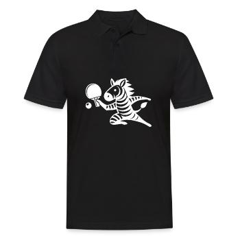 Zebra Tischtennis Spieler Ping Pong Silhouette - Männer Poloshirt - Schwarz - Vorne - Kai (181cm)
