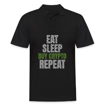 Eat Sleep Buy Crypto Repeat Cryptocurrency Trader - Men's Polo Shirt - black - Front - Kai (181cm)