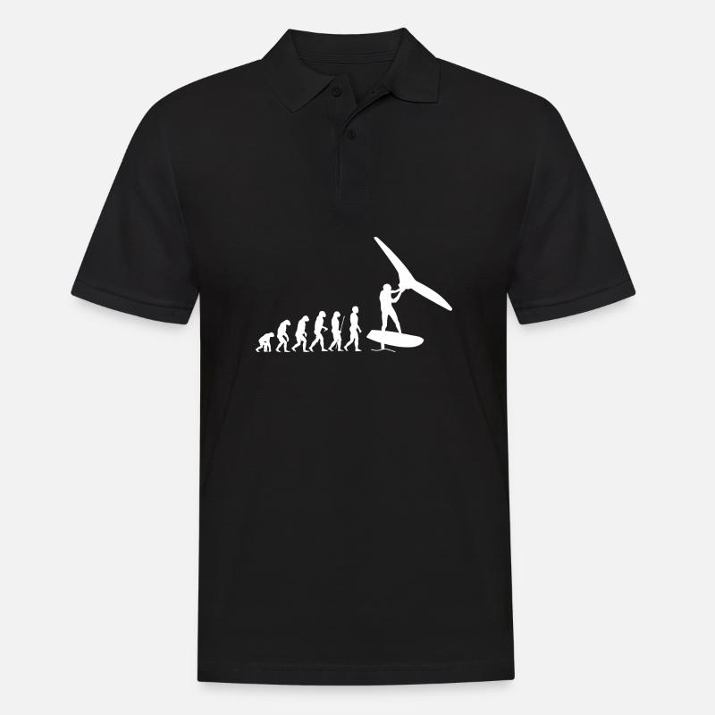 Wingfoil Evolution - Männer Poloshirt - Schwarz