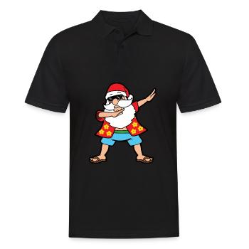 Noël drôle père Noël Noël - Polo Homme - noir - Devant - Kai (181cm)