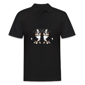 Bande dessinée de chien de berger australien - Polo Homme - noir - Devant - Kai (181cm)