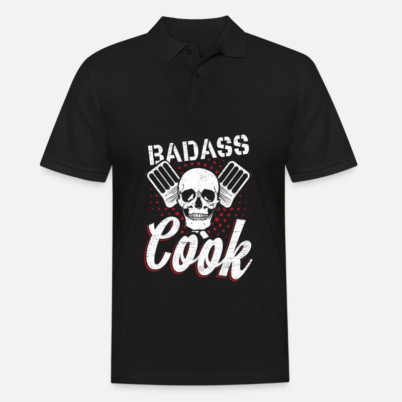 Kochen Totenkopf - Männer Poloshirt - Schwarz