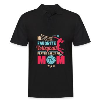 Cool Mothers Day Meine Lieblingsvolleyballspielerin - Männer Poloshirt - Schwarz - Vorne - Kai (181cm)