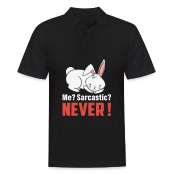 Ich? Sarkastisch? Nie süßes Kaninchen Ostertag - Männer Poloshirt - Schwarz - Vorne - Kai (181cm)