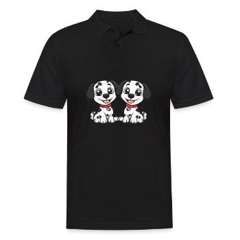 Bande dessinée de chien dalmatien - Polo Homme - noir - Devant - Kai (181cm)