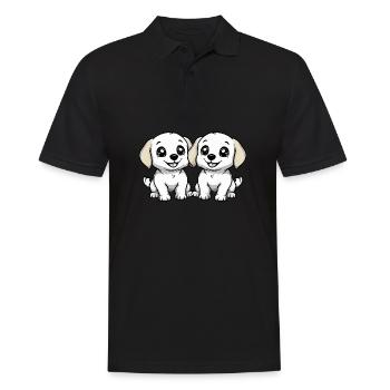 Labrador Dog Comic - Men's Polo Shirt - black - Front - Kai (181cm)
