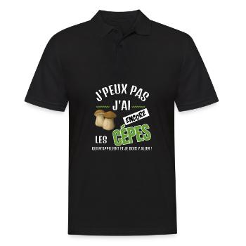 J’peux pas j’ai les cèpes qui m’attendent - Polo Homme - noir - Devant - Kai (181cm)