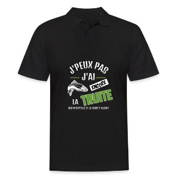 J’peux pas j’ai la truite qui m’appelle - Polo Homme - noir - Devant - Kai (181cm)