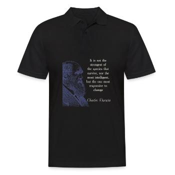Cite Darwin Biology Theory of Evolution - Men's Polo Shirt - black - Front - Kai (181cm)