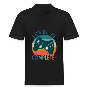 Level 12 Geschenk Geek Geburtstag 12 Jahre gamer - Männer Poloshirt - Schwarz - Vorne - Kai (181cm)