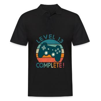 Level 13 birthday geek gift 13 years gamer - Men's Polo Shirt - black - Front - Kai (181cm)