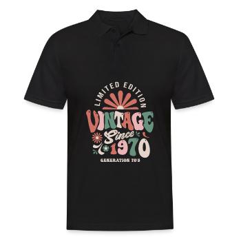 1970 Anniversaire 1970 vintage - Polo Homme - noir - Devant - Kai (181cm)