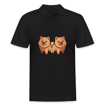 Chow Chow Dog Comic - Men's Polo Shirt - black - Front - Kai (181cm)