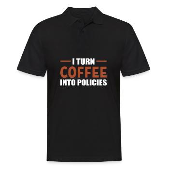 Kaffee in Richtlinien Versicherungsmakler Gift - Männer Poloshirt - Schwarz - Vorne - Kai (181cm)