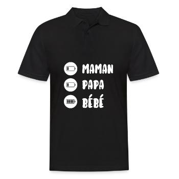 Maman papa bébé - Polo Homme - noir - Devant - Kai (181cm)