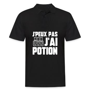 J’peux pas j’ai potion - Polo Homme - noir - Devant - Kai (181cm)