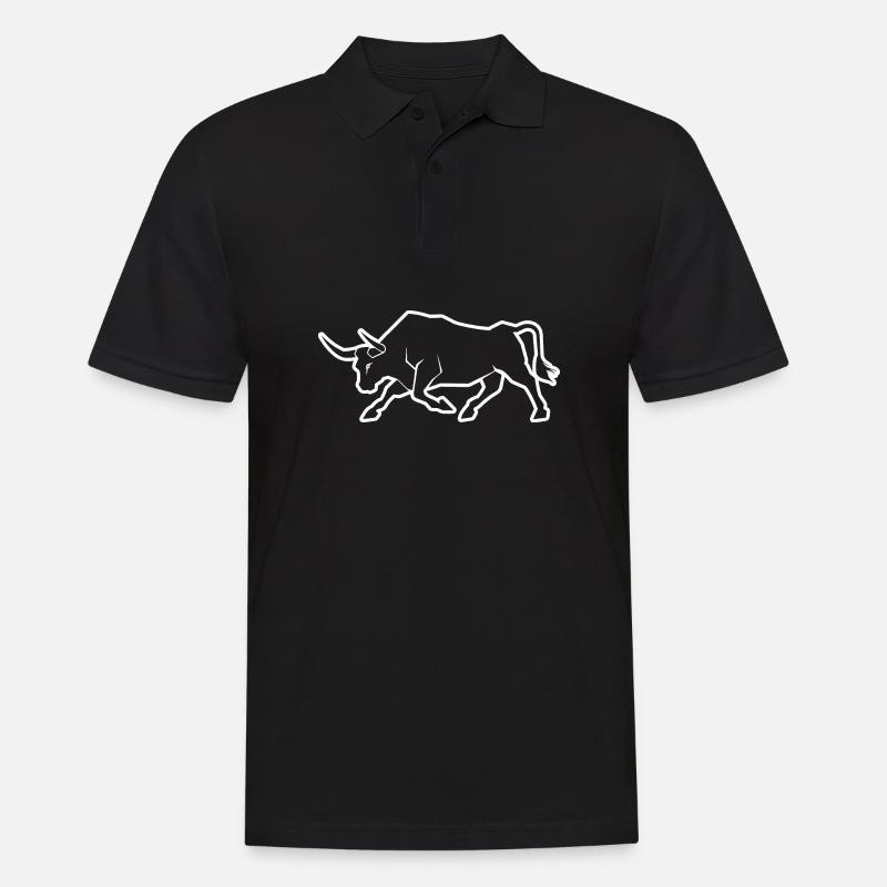 Stier Bulle - Männer Poloshirt - Schwarz