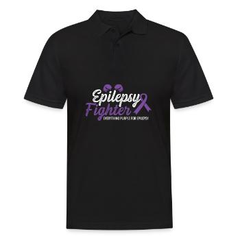 Epilepsy Fighter Happy Person Gift - Men's Polo Shirt - black - Front - Kai (181cm)