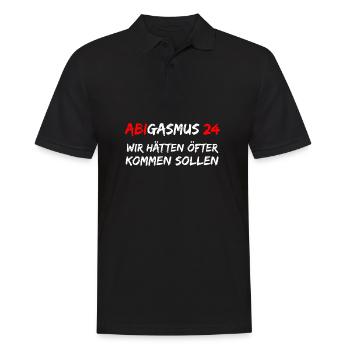 abigasmus - Abitur - Abi Motto - Abschluss 2024 - Männer Poloshirt - Schwarz - Vorne - Kai (181cm)