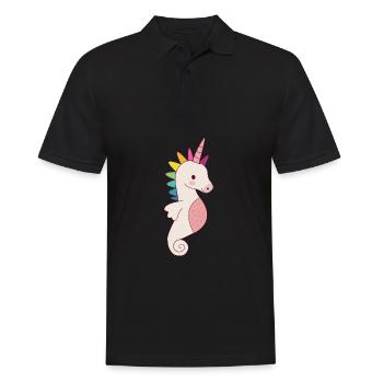 Licorne hippocampe doux cadeau - Polo Homme - noir - Devant - Kai (181cm)