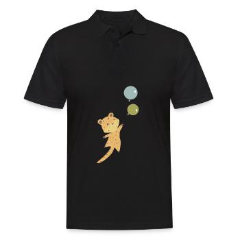 Leo balloon leopard cute animals children animal lover - Men's Polo Shirt - black - Front - Kai (181cm)