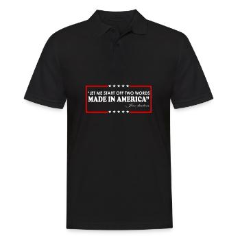 Zwei Worte made in America Biden Zitat Anti Biden - Männer Poloshirt - Schwarz - Vorne - Kai (181cm)