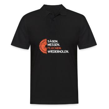 Holz Tischler Zimmermann Zimmerei Spruch Geschenk - Männer Poloshirt - Schwarz - Vorne - Kai (181cm)