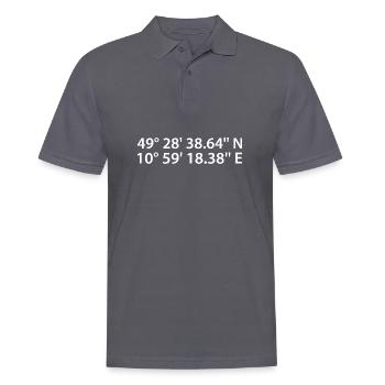 Fürth Koordinaten - Männer Poloshirt - Anthrazit - Vorne - Nico (186cm)