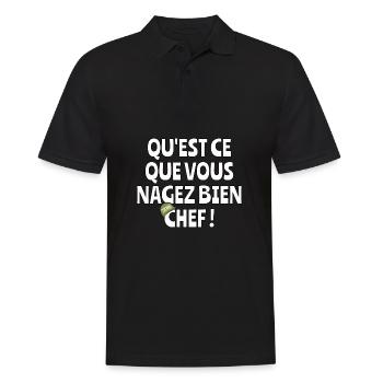 Qu’est-ce que vous nagez bien chef - Polo Homme - noir - Devant - Kai (181cm)
