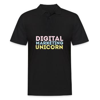 Unicorn Digital Marketing Cadeau LGBTQ - Polo Homme - noir - Devant - Kai (181cm)