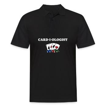 CARD I OLOGIST Drôle De Poker Humour Joueur de Poker - Polo Homme - noir - Devant - Kai (181cm)