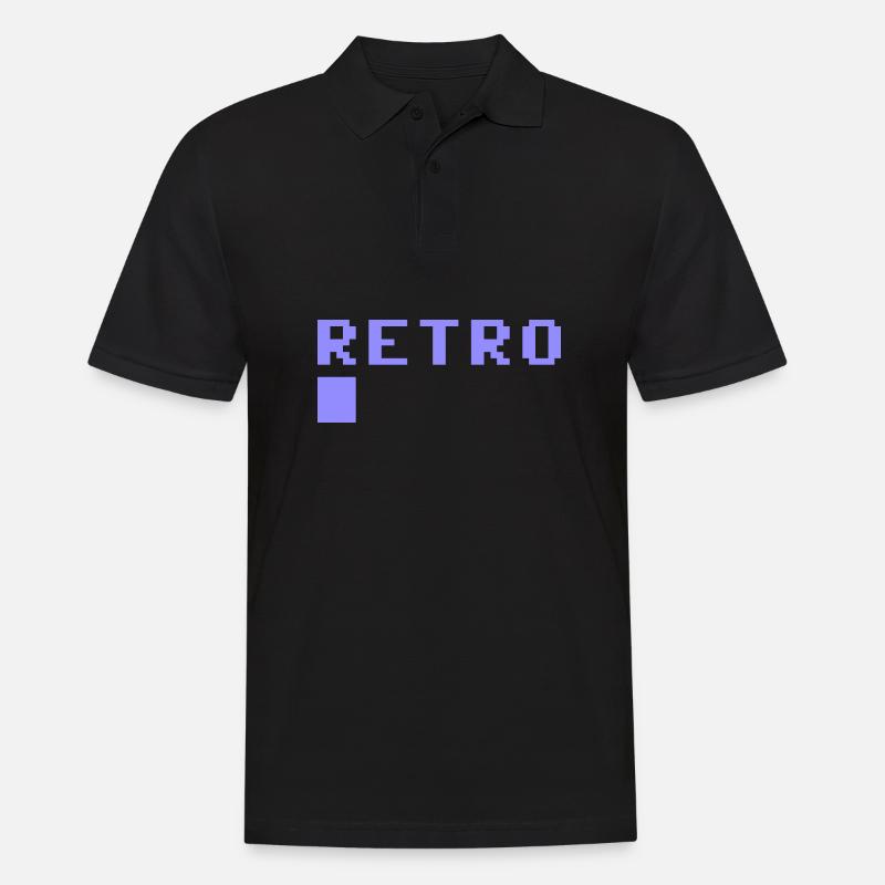Retro 8bit - Männer Poloshirt - Schwarz