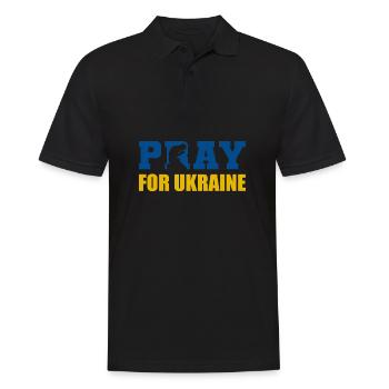 Priez pour l’Ukraine Prière Personne Poison - Polo Homme - noir - Devant - Kai (181cm)