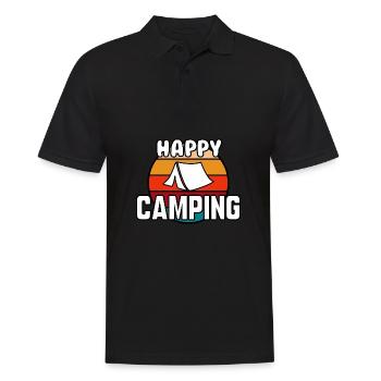 Viel Spaß beim Campen - Männer Poloshirt - Schwarz - Vorne - Kai (181cm)