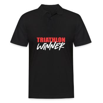 Triathlon Winner Champion Gift - Men's Polo Shirt - black - Front - Kai (181cm)