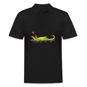 Crocodile Love Loving Person Poison - Men's Polo Shirt - black - Front - Kai (181cm)