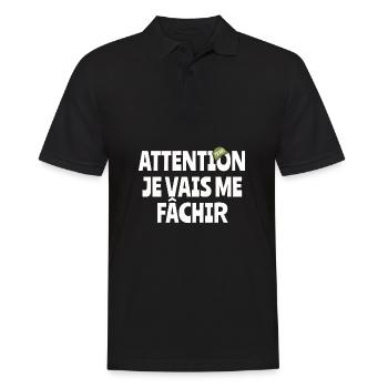 Attention j’vais me fâchir - Polo Homme - noir - Devant - Kai (181cm)
