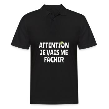 Attention je vais me fachir - Polo Homme - noir - Devant - Kai (181cm)