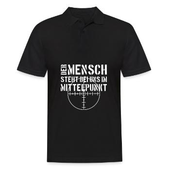 DER MENSCH MITTELPUNKT BUNDESWEHR SOLDAT - Männer Poloshirt - Schwarz - Vorne - Kai (181cm)