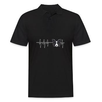 Dog Heartbeat I Funny Border Collie - Männer Poloshirt - Schwarz - Vorne - Kai (181cm)