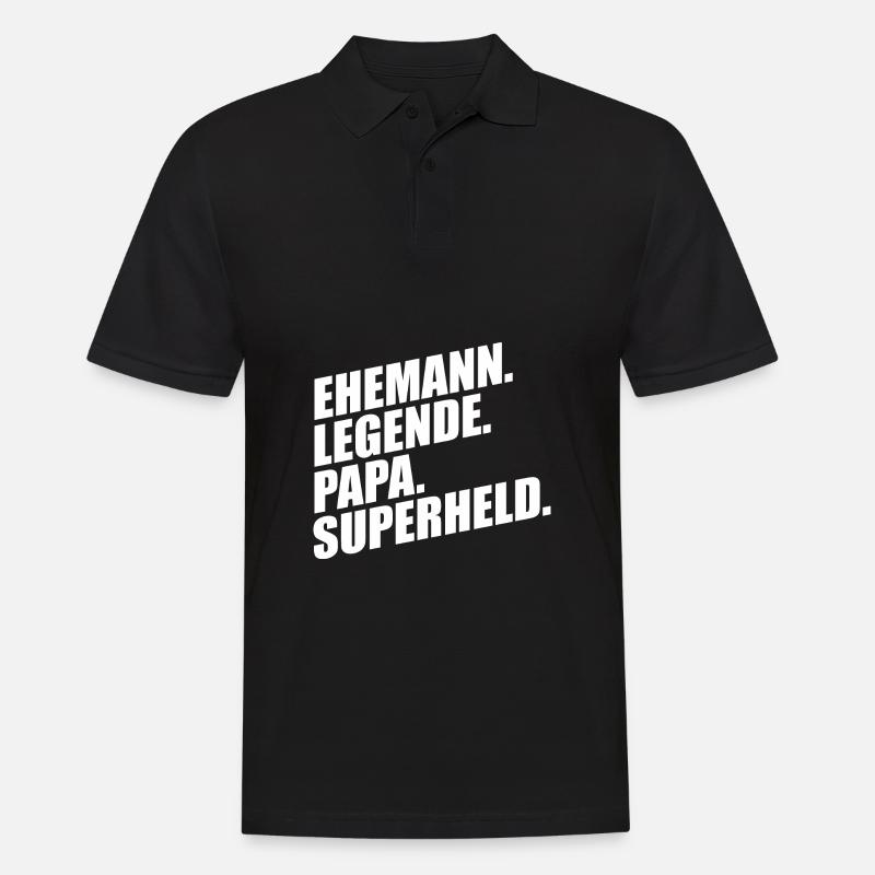 EHEMANN LEGENDE PAPA SUPERHELD - Männer Poloshirt - Schwarz
