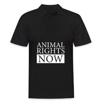 ANIMAL RIGHTS NOW - Men's Polo Shirt - black - Front - Kai (181cm)