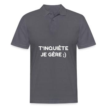 t'inquiète je gère - Polo Homme - charbon - Devant - Nico (186cm)