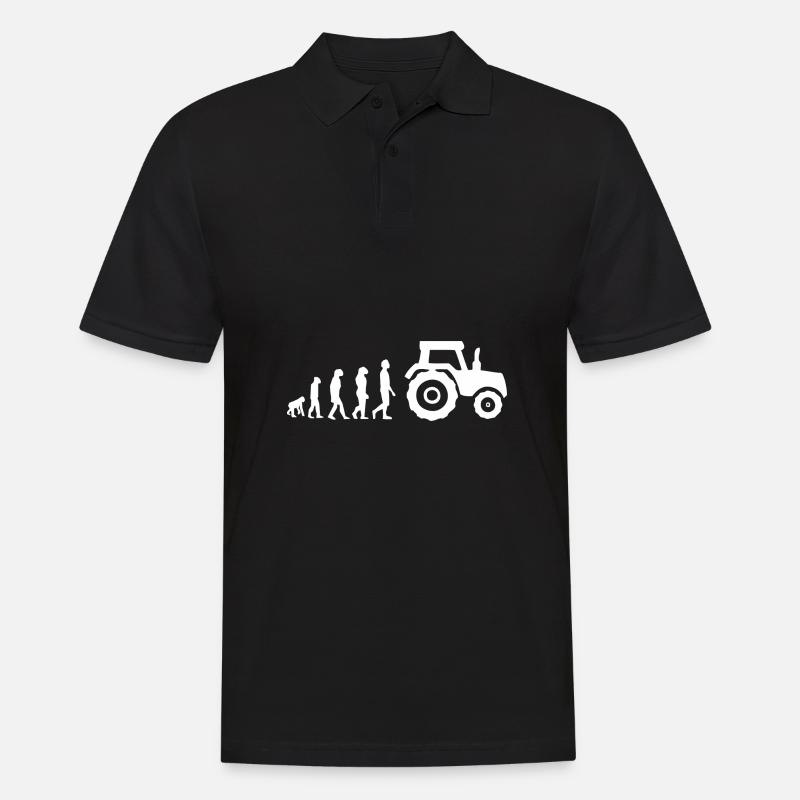 Evolution Traktor - Männer Poloshirt - Schwarz
