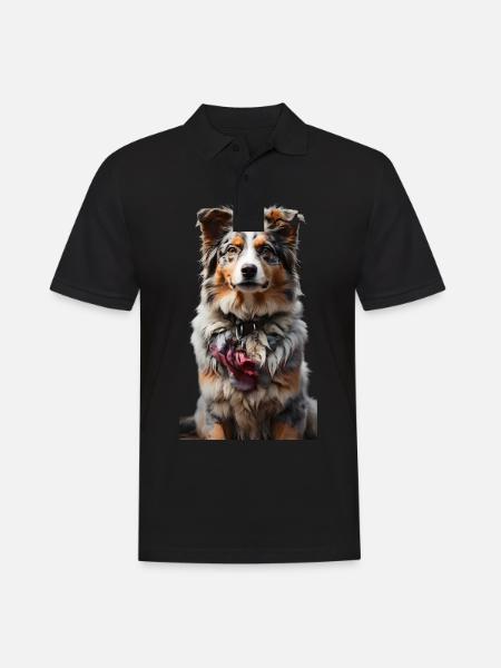 Australian Shepherd Schäferhund - Men's Polo Shirt - black