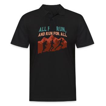 Lustiges Marathon Läufer Laufen Cross Country - Männer Poloshirt - Schwarz - Vorne - Kai (181cm)