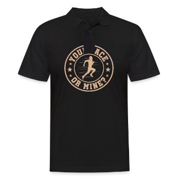 votre rythme ou le mien Design pour un coureur - Polo Homme - noir - Devant - Kai (181cm)
