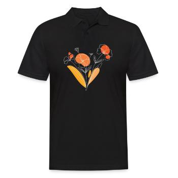 Fleurs sauvages Fleurs Nature Bouquet Blanc - Polo Homme - noir - Devant - Kai (181cm)