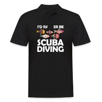I'D Rather Be Scuba Diving Deep Sea Exploration - Männer Poloshirt - Schwarz - Vorne - Kai (181cm)